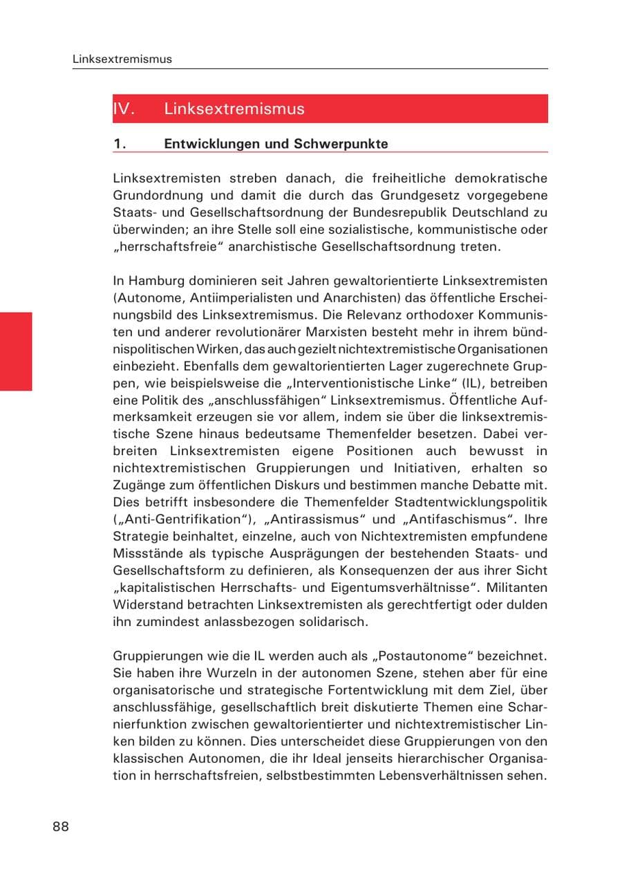 Seite 89 des Verfassungsschutzbericht 2015 Hamburg