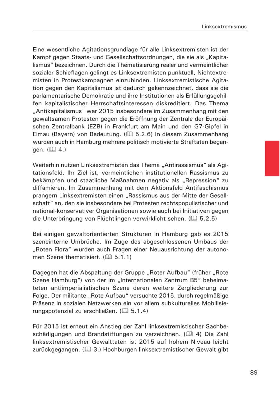 Seite 90 des Verfassungsschutzbericht 2015 Hamburg