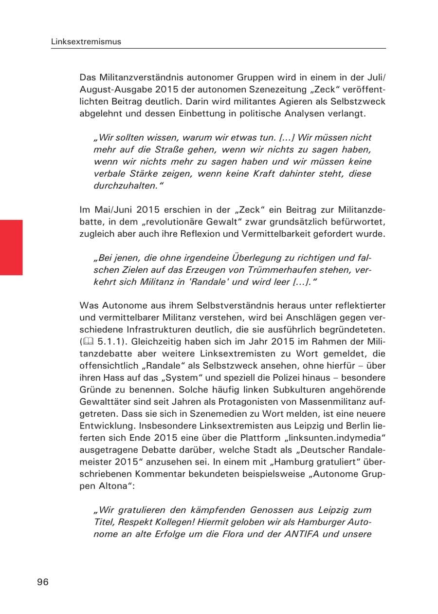 Seite 97 des Verfassungsschutzbericht 2015 Hamburg