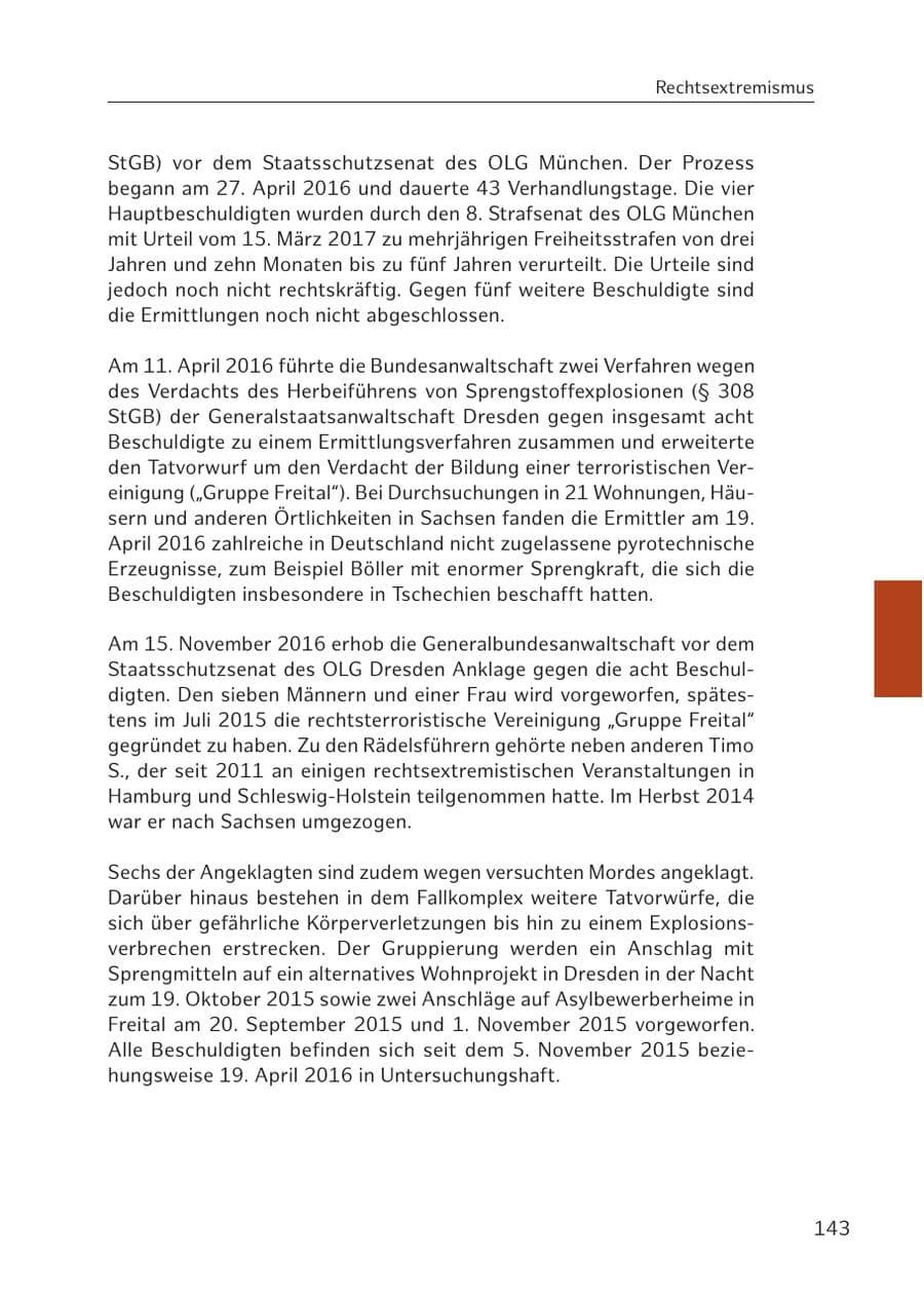 Seite 143 des Verfassungsschutzbericht 2016 Hamburg