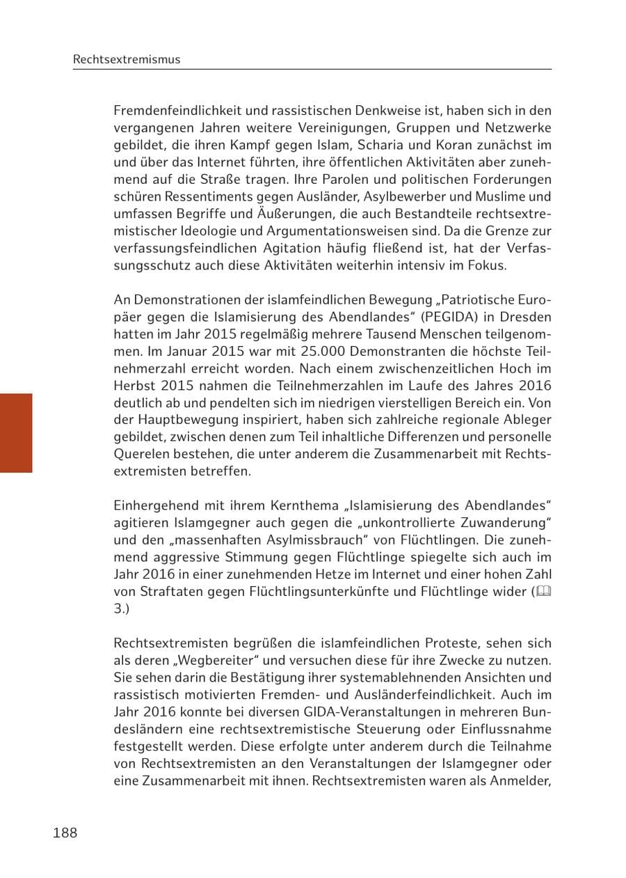 Seite 188 des Verfassungsschutzbericht 2016 Hamburg