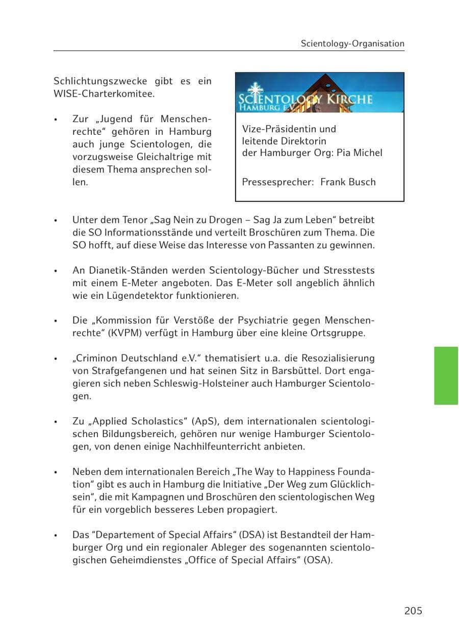 Seite 204 des Verfassungsschutzbericht 2016 Hamburg