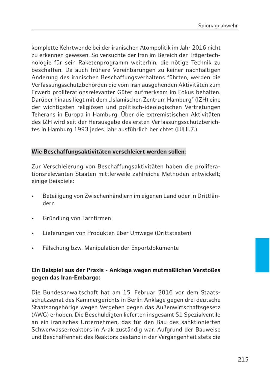Seite 214 des Verfassungsschutzbericht 2016 Hamburg