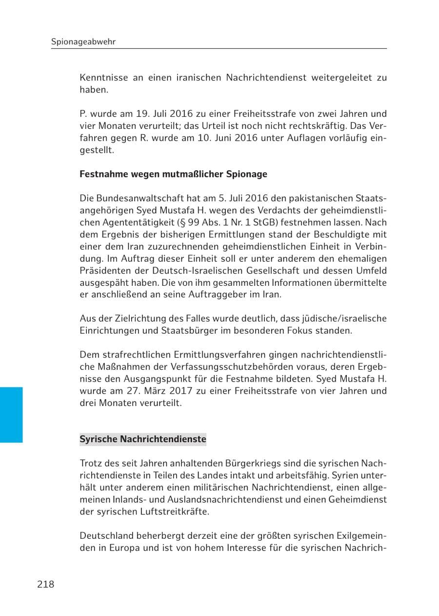 Seite 217 des Verfassungsschutzbericht 2016 Hamburg