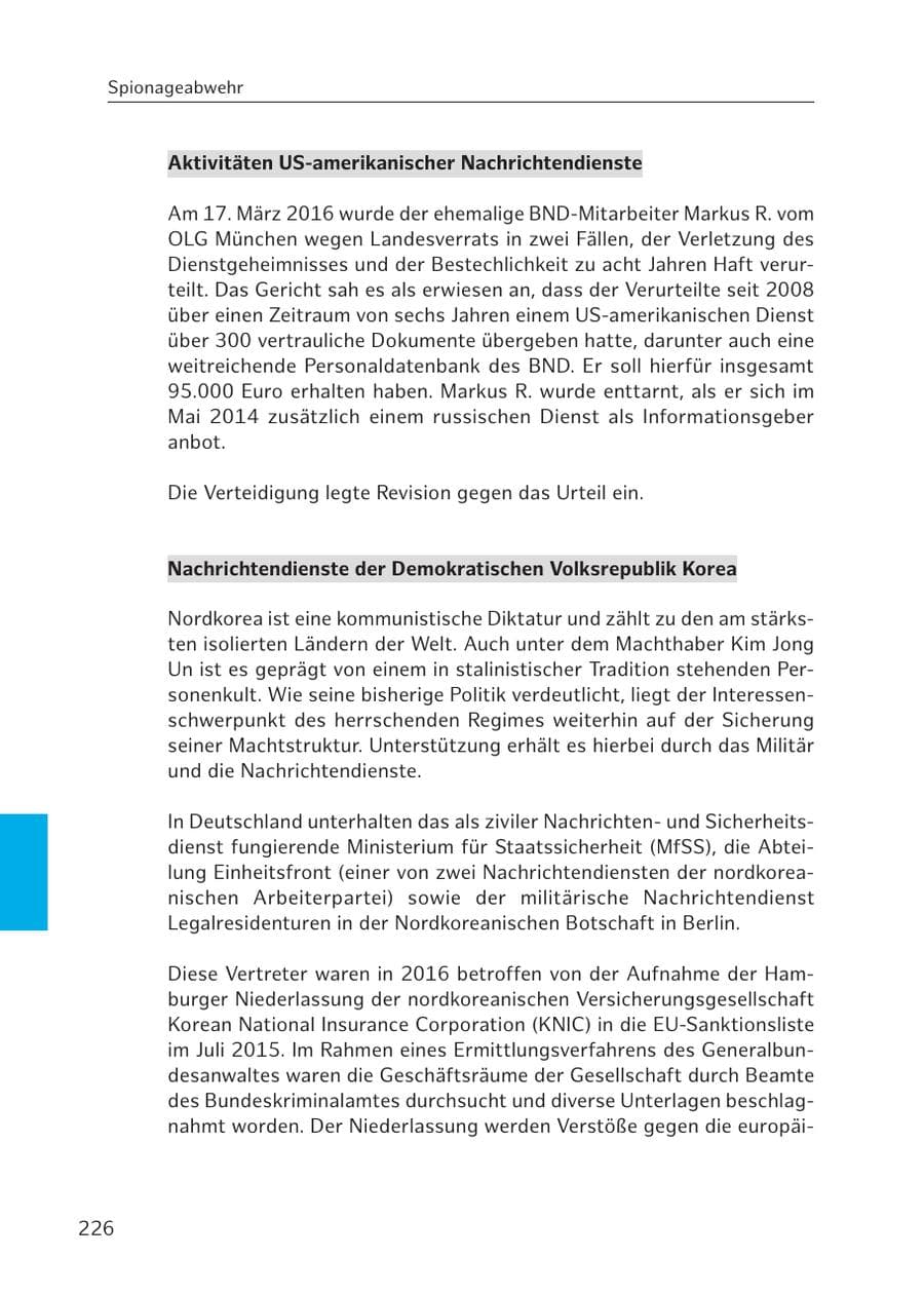 Seite 225 des Verfassungsschutzbericht 2016 Hamburg