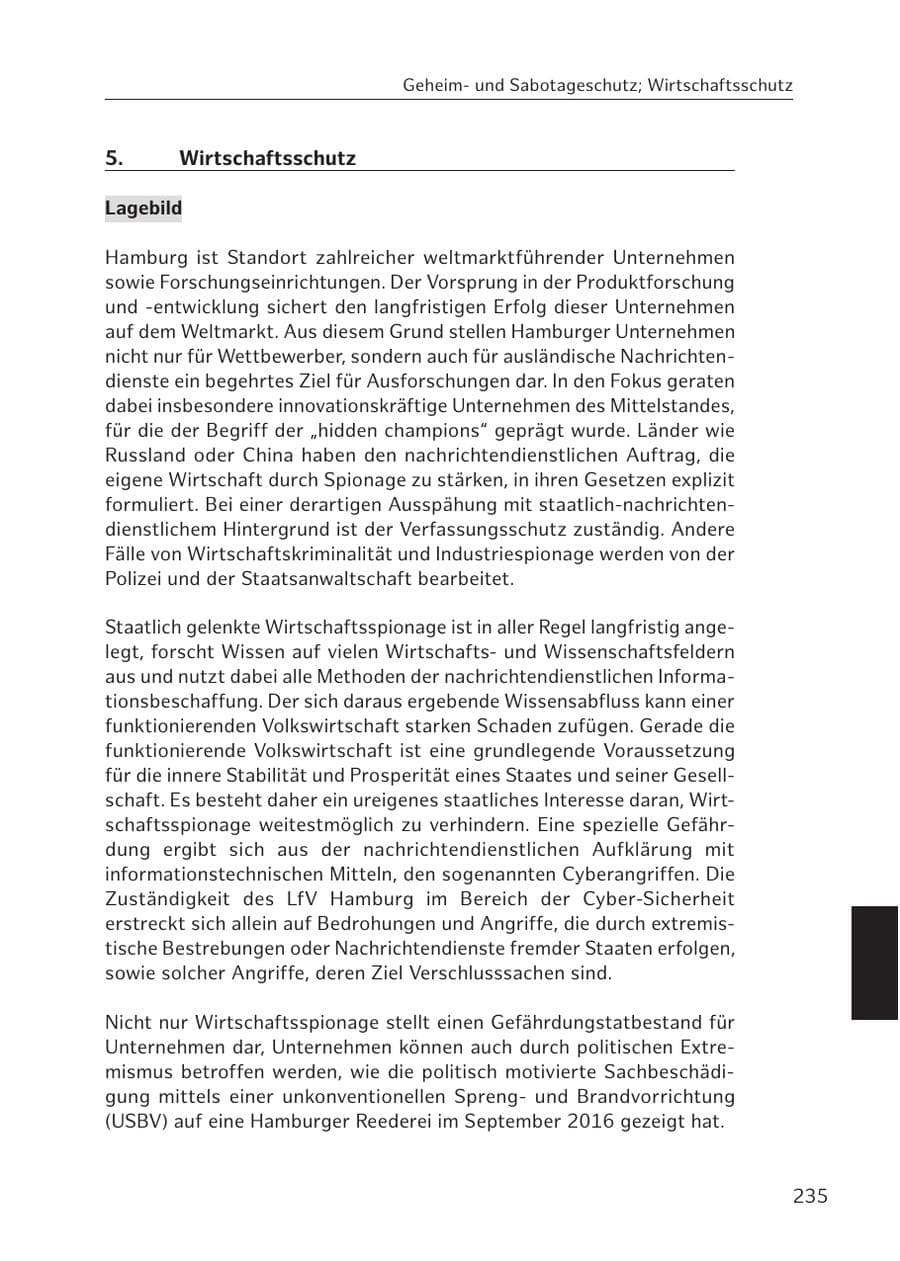 Seite 234 des Verfassungsschutzbericht 2016 Hamburg