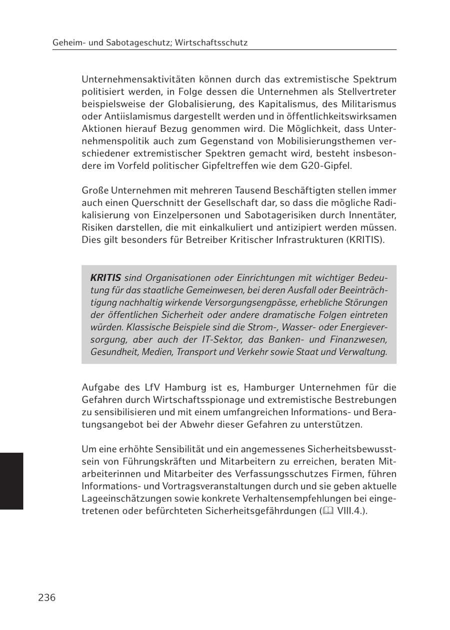 Seite 235 des Verfassungsschutzbericht 2016 Hamburg