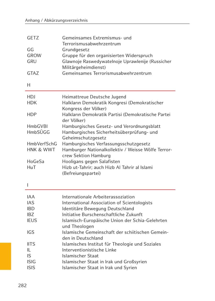 Seite 279 des Verfassungsschutzbericht 2016 Hamburg
