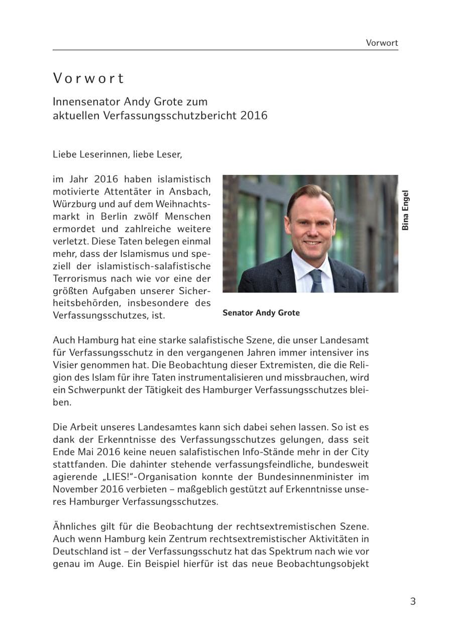 Seite 4 des Verfassungsschutzbericht 2016 Hamburg