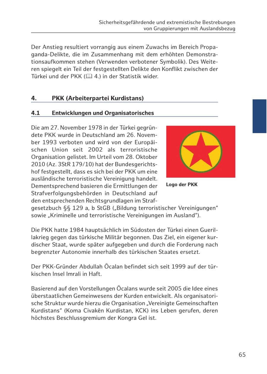 Seite 65 des Verfassungsschutzbericht 2016 Hamburg
