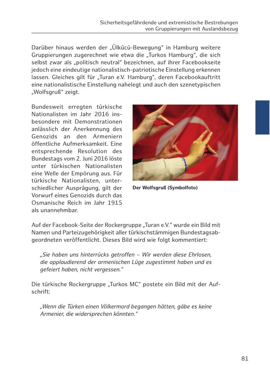 Seite 81 des Verfassungsschutzbericht 2016 Hamburg
