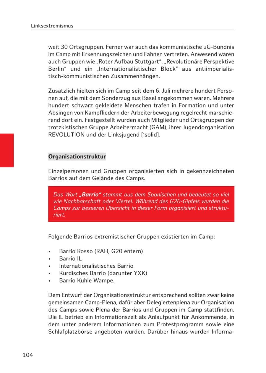 Seite 103 des Verfassungsschutzbericht 2017 Hamburg
