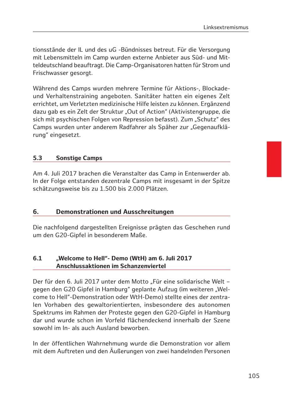 Seite 104 des Verfassungsschutzbericht 2017 Hamburg