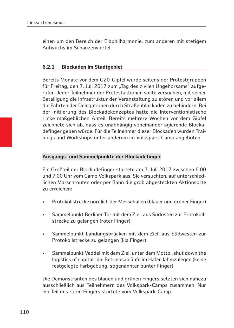 Seite 109 des Verfassungsschutzbericht 2017 Hamburg