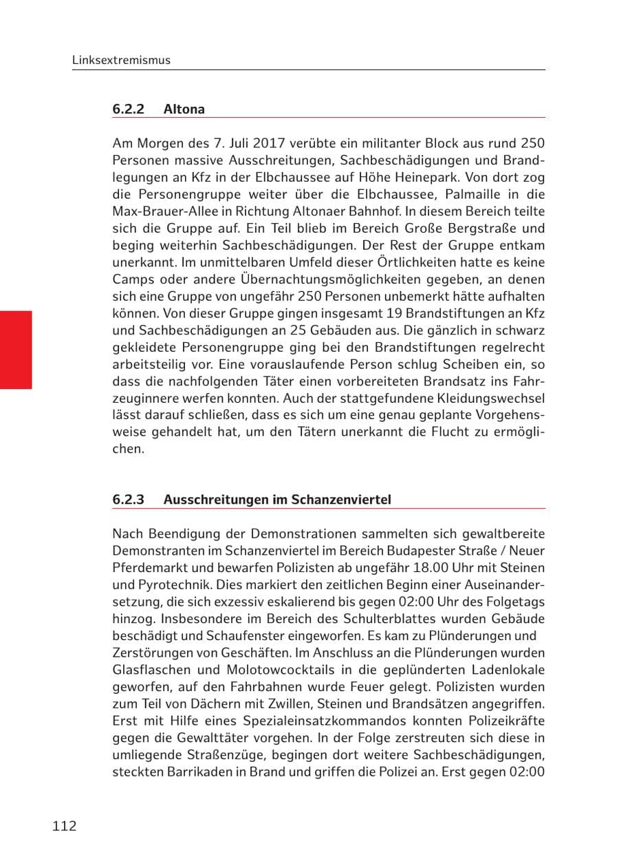 Seite 111 des Verfassungsschutzbericht 2017 Hamburg