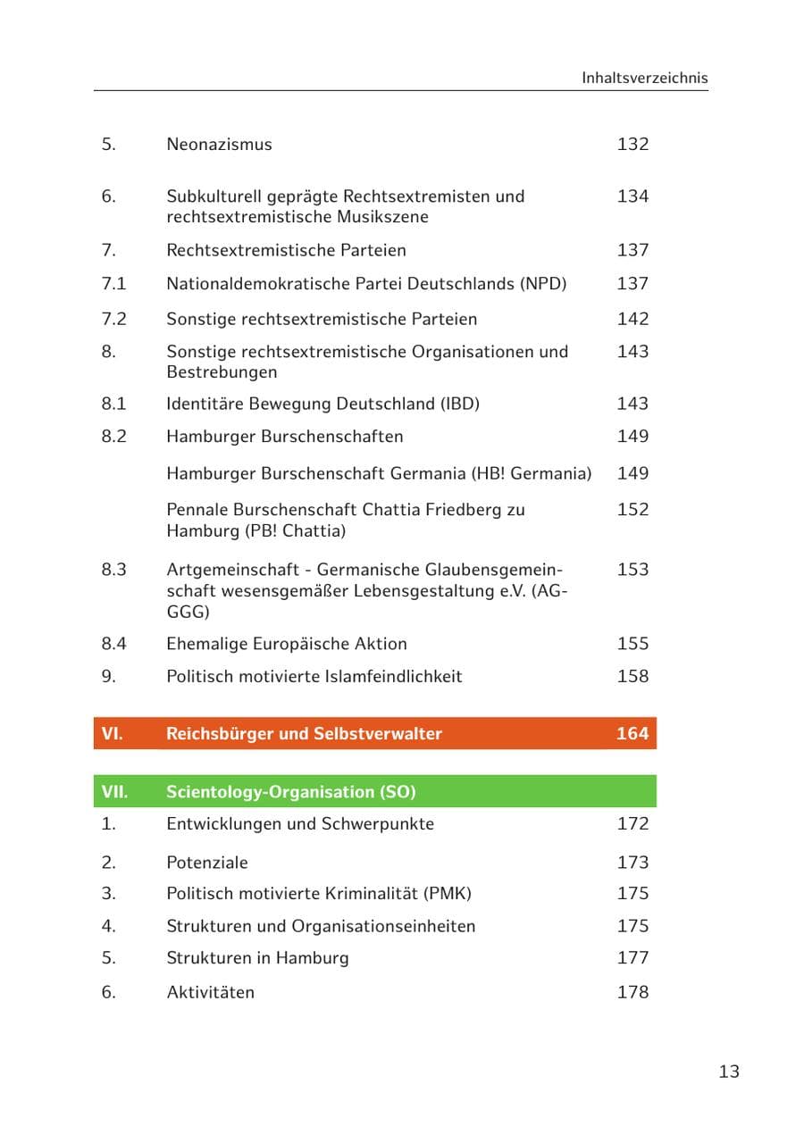 Seite 13 des Verfassungsschutzbericht 2017 Hamburg
