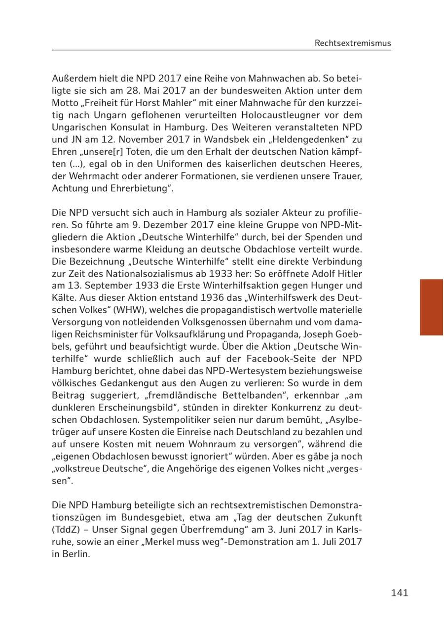 Seite 140 des Verfassungsschutzbericht 2017 Hamburg