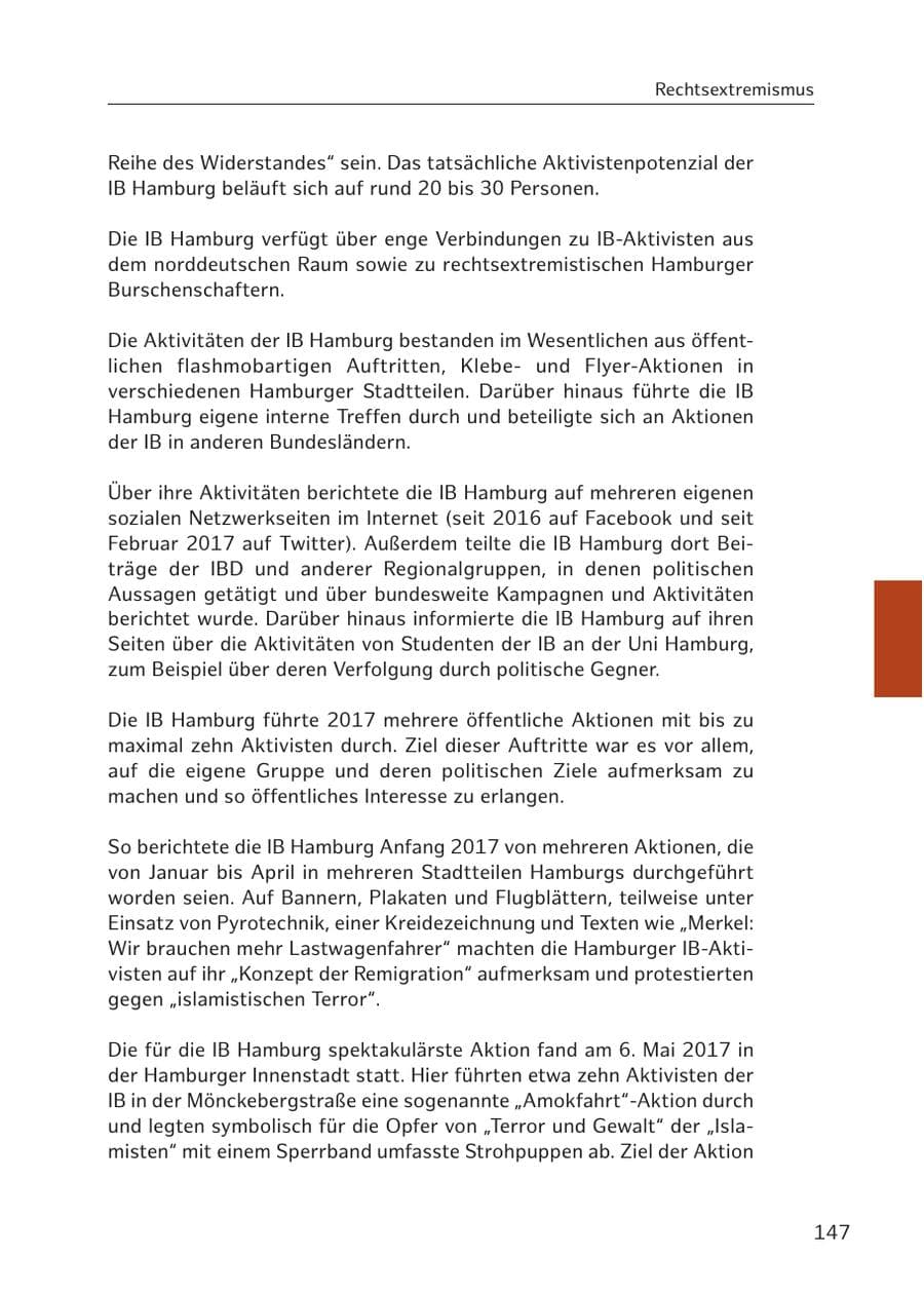 Seite 146 des Verfassungsschutzbericht 2017 Hamburg