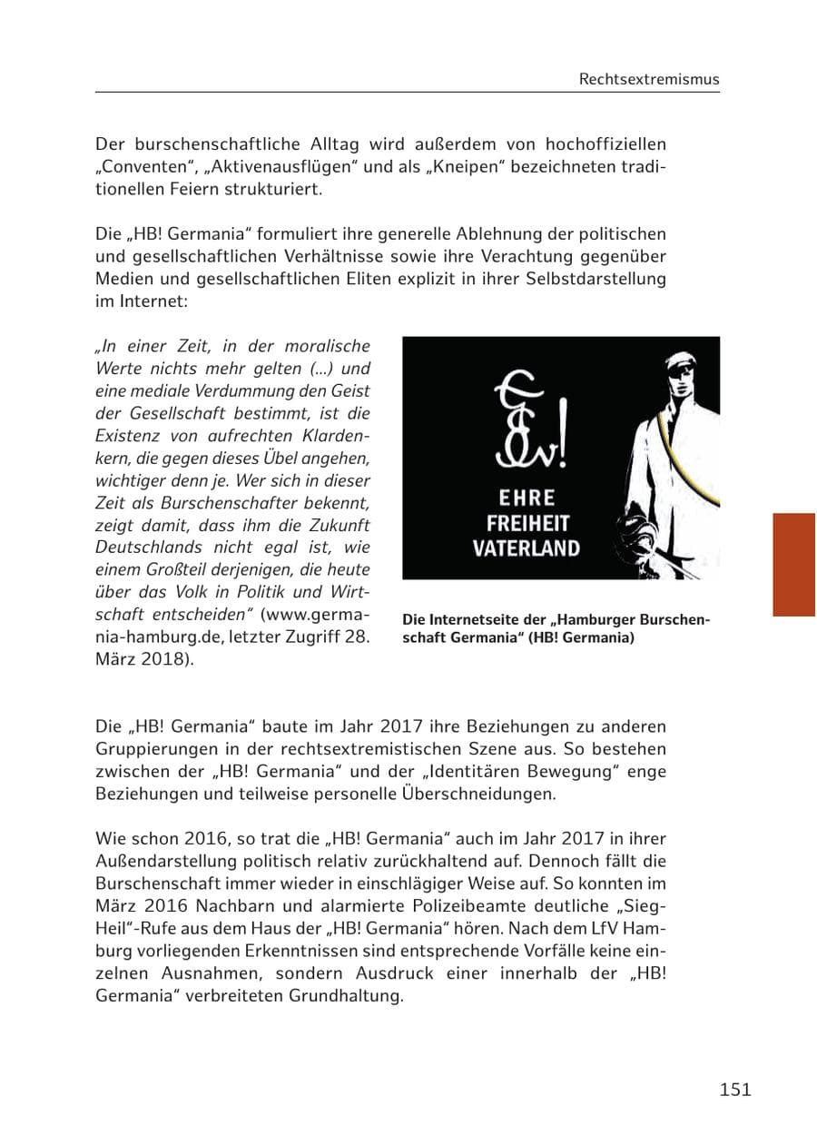 Seite 150 des Verfassungsschutzbericht 2017 Hamburg