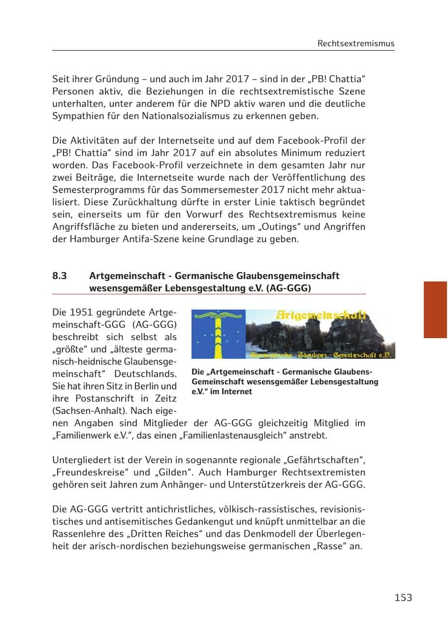 Seite 152 des Verfassungsschutzbericht 2017 Hamburg