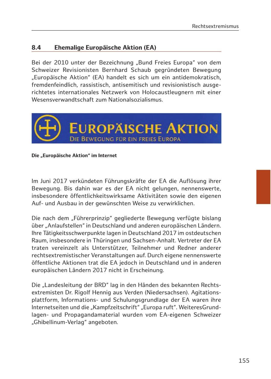 Seite 154 des Verfassungsschutzbericht 2017 Hamburg