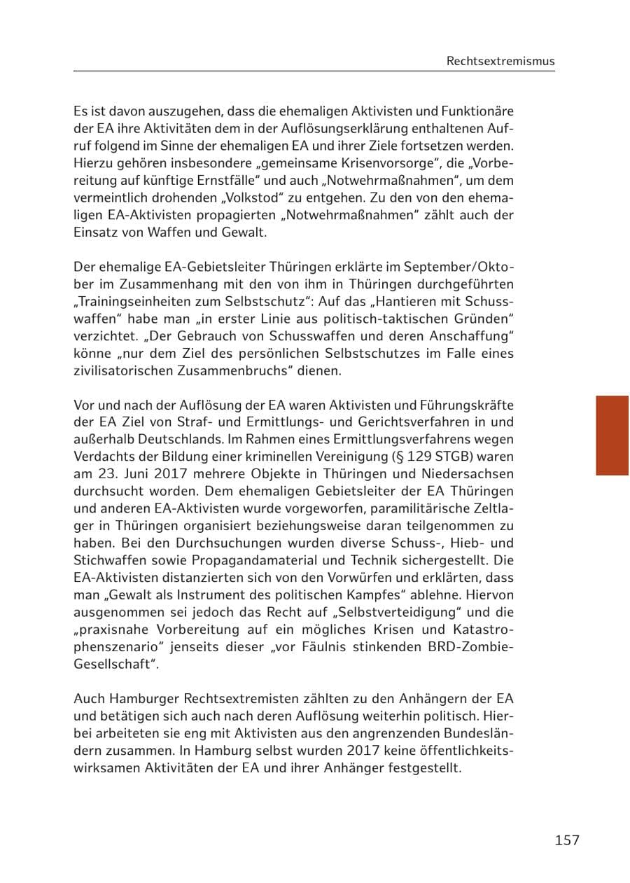 Seite 156 des Verfassungsschutzbericht 2017 Hamburg