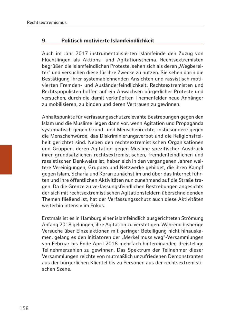 Seite 157 des Verfassungsschutzbericht 2017 Hamburg