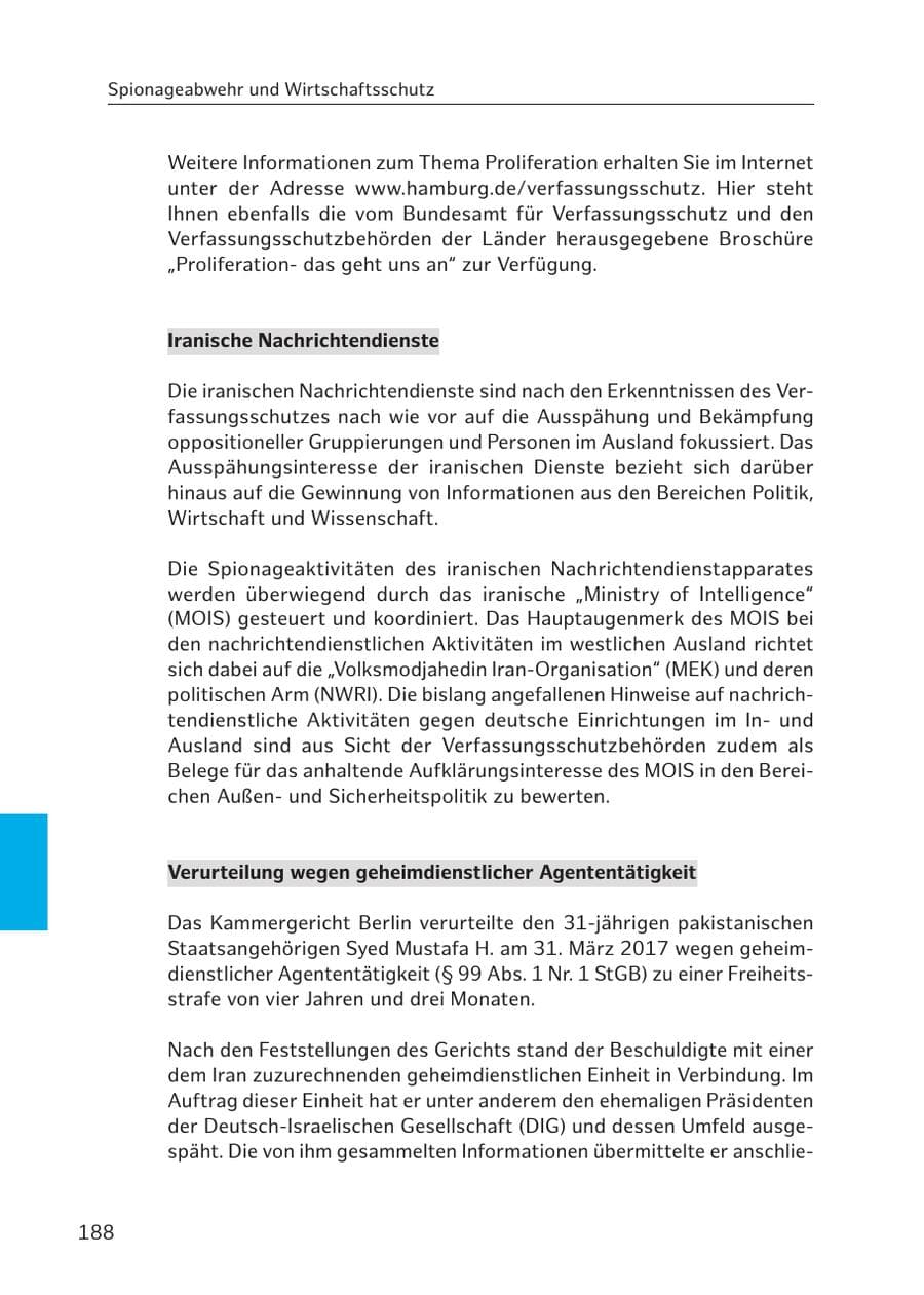 Seite 186 des Verfassungsschutzbericht 2017 Hamburg