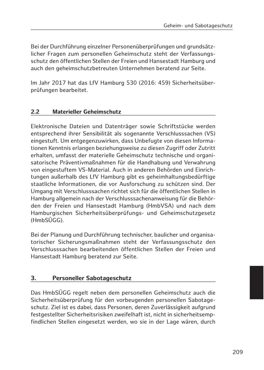 Seite 206 des Verfassungsschutzbericht 2017 Hamburg