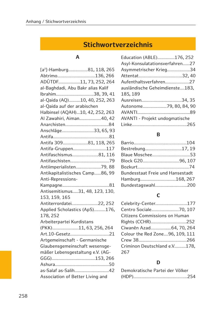 Seite 254 des Verfassungsschutzbericht 2017 Hamburg