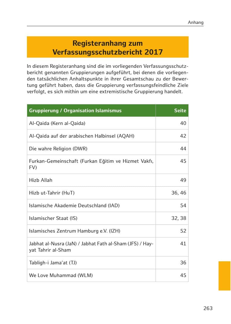 Seite 259 des Verfassungsschutzbericht 2017 Hamburg