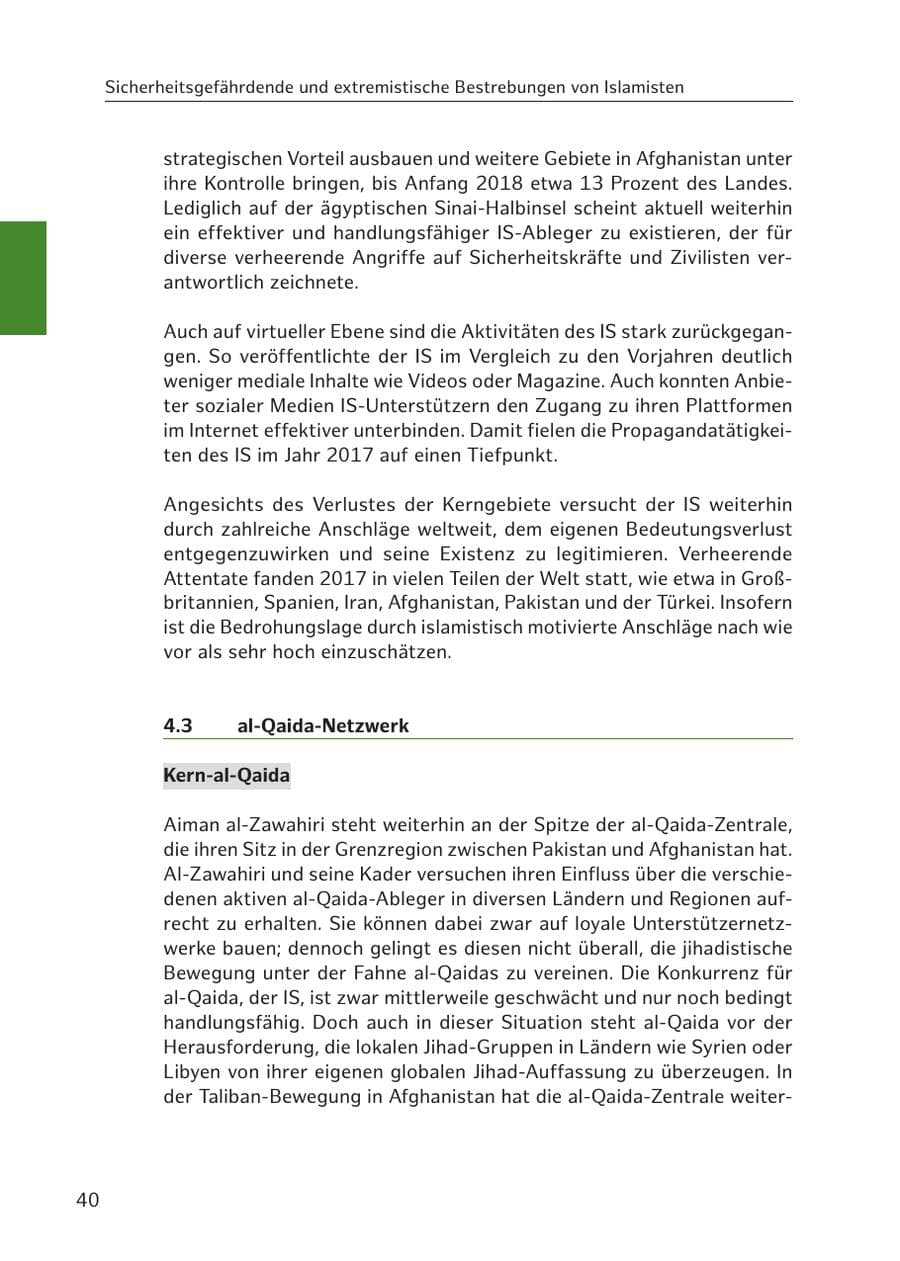 Seite 40 des Verfassungsschutzbericht 2017 Hamburg