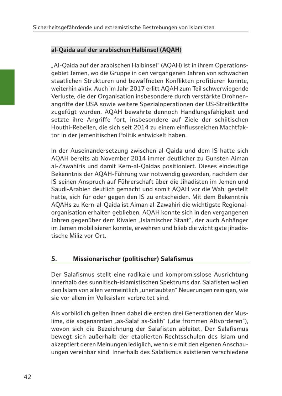 Seite 42 des Verfassungsschutzbericht 2017 Hamburg