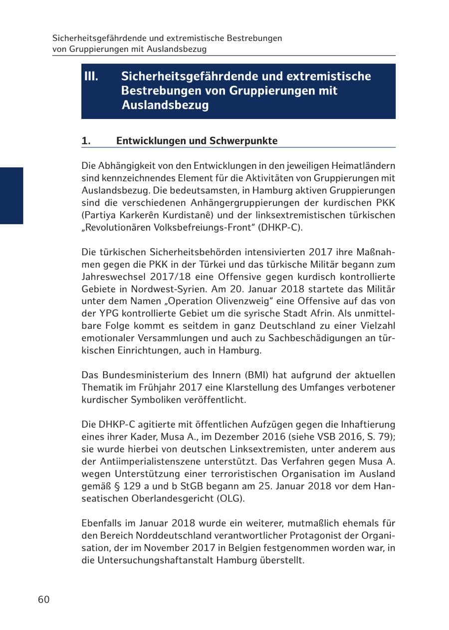 Seite 59 des Verfassungsschutzbericht 2017 Hamburg