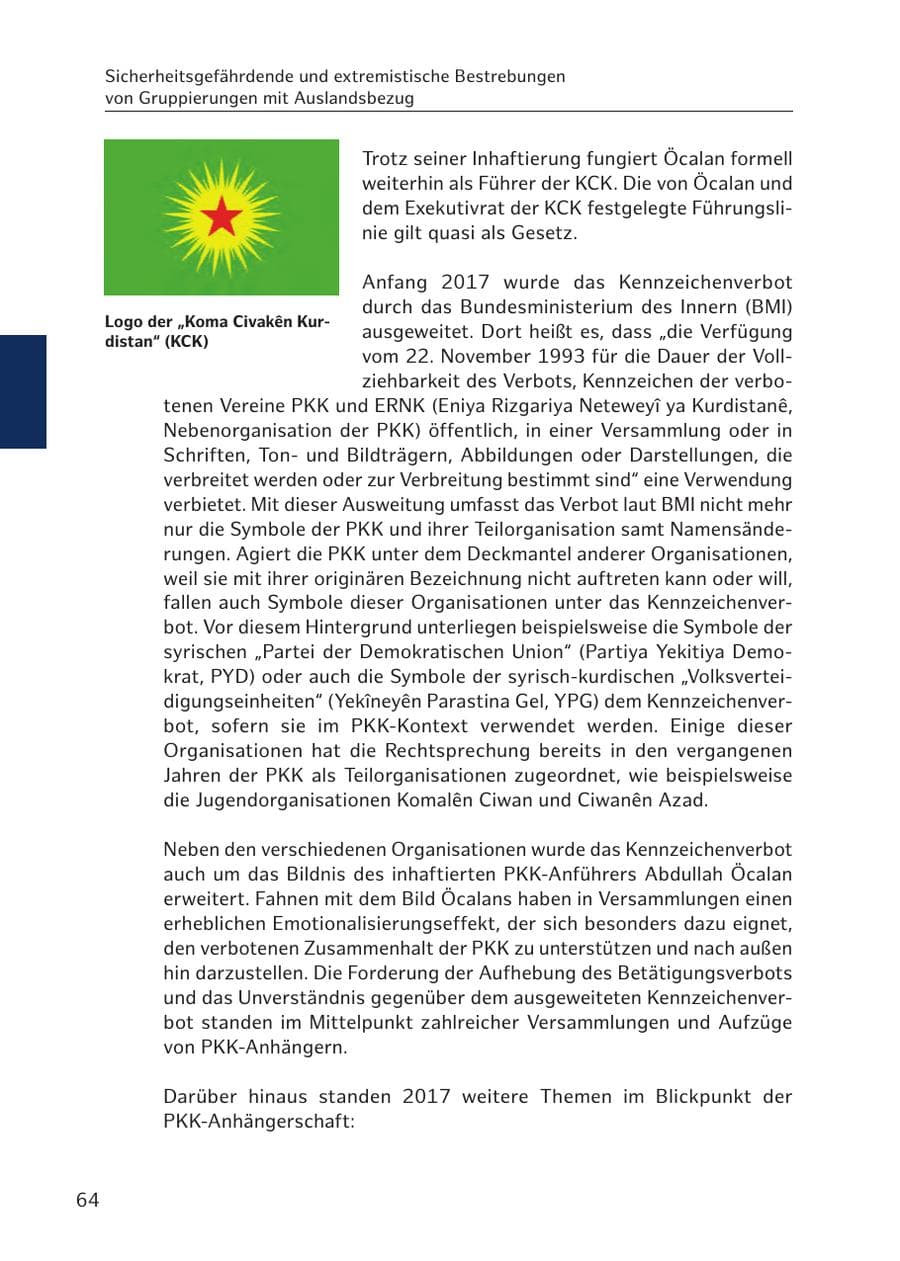 Seite 63 des Verfassungsschutzbericht 2017 Hamburg