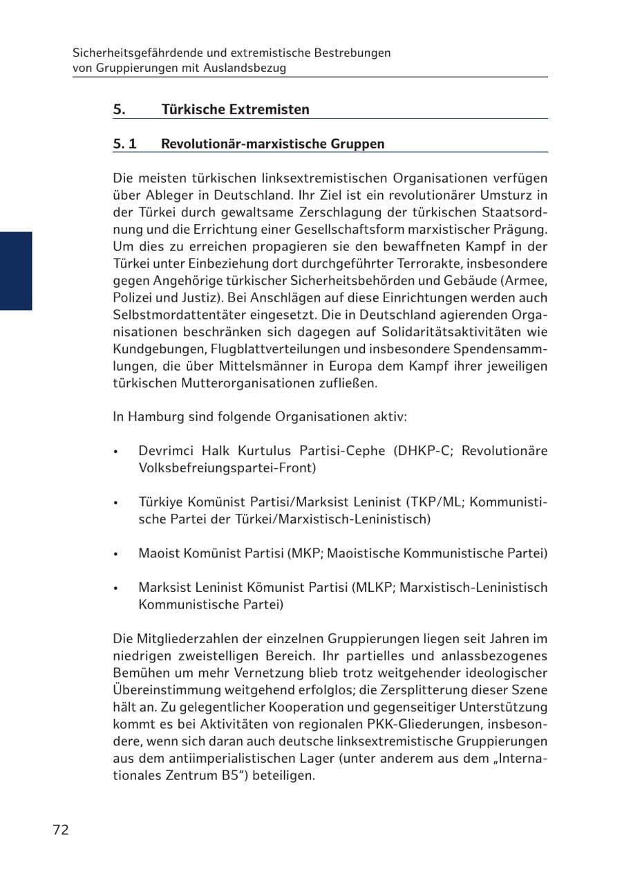 Seite 71 des Verfassungsschutzbericht 2017 Hamburg