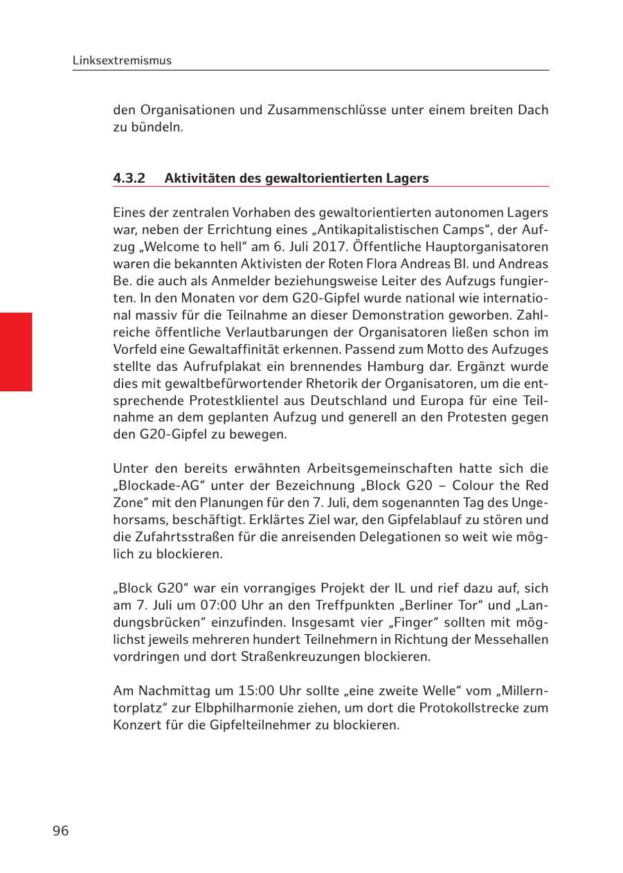 Seite 95 des Verfassungsschutzbericht 2017 Hamburg