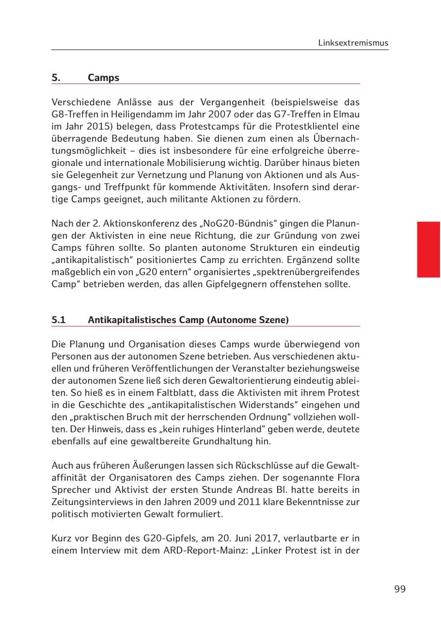 Seite 98 des Verfassungsschutzbericht 2017 Hamburg