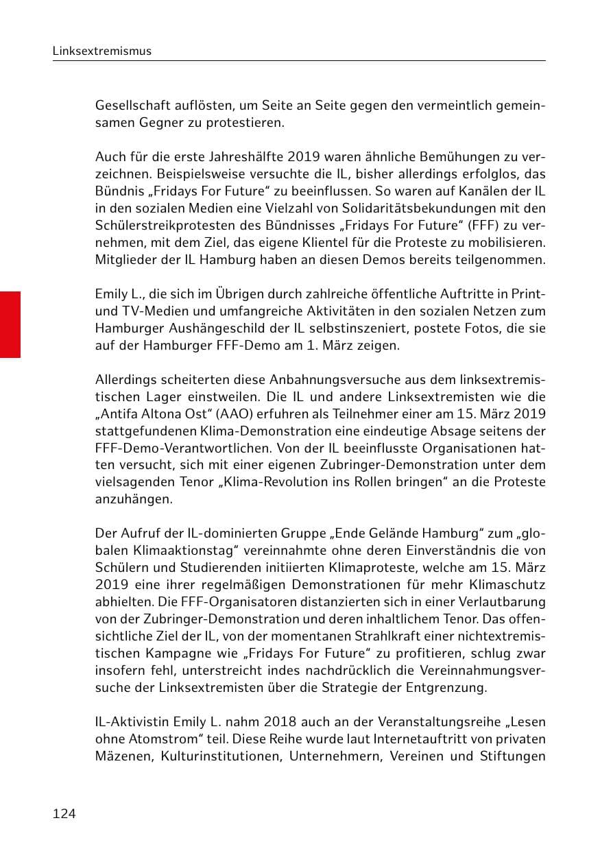 Seite 125 des Verfassungsschutzbericht 2018 Hamburg