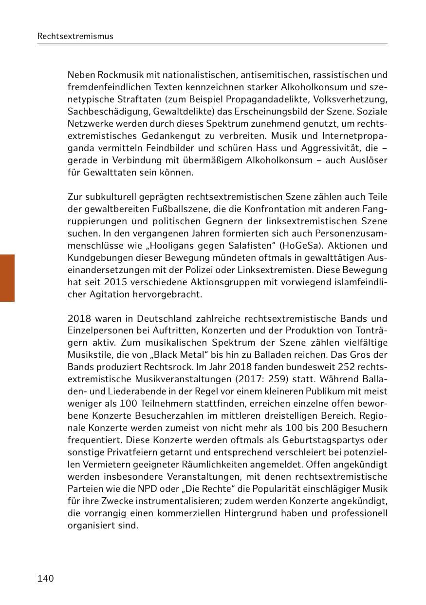 Seite 141 des Verfassungsschutzbericht 2018 Hamburg