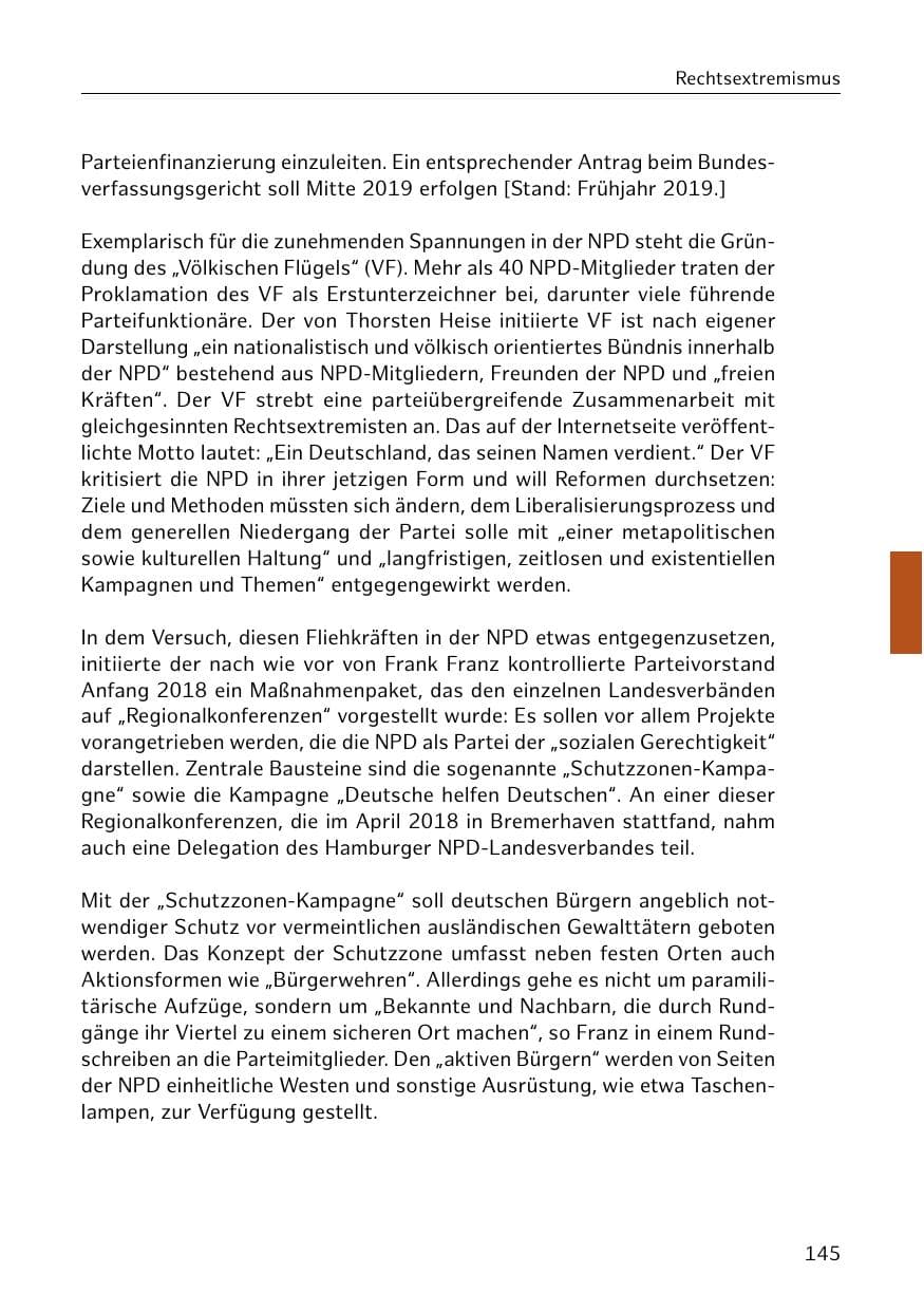 Seite 146 des Verfassungsschutzbericht 2018 Hamburg