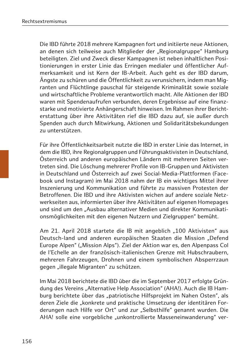 Seite 157 des Verfassungsschutzbericht 2018 Hamburg