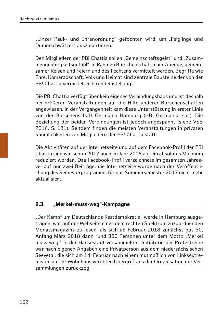 Seite 163 des Verfassungsschutzbericht 2018 Hamburg