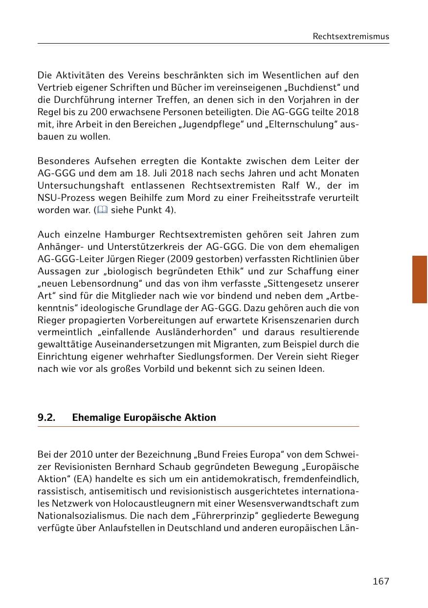 Seite 168 des Verfassungsschutzbericht 2018 Hamburg