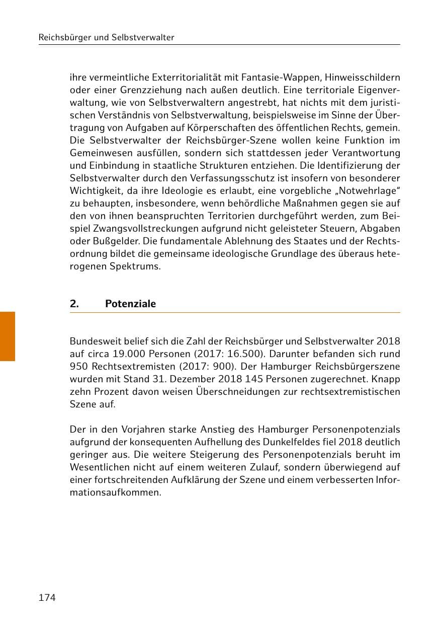 Seite 175 des Verfassungsschutzbericht 2018 Hamburg