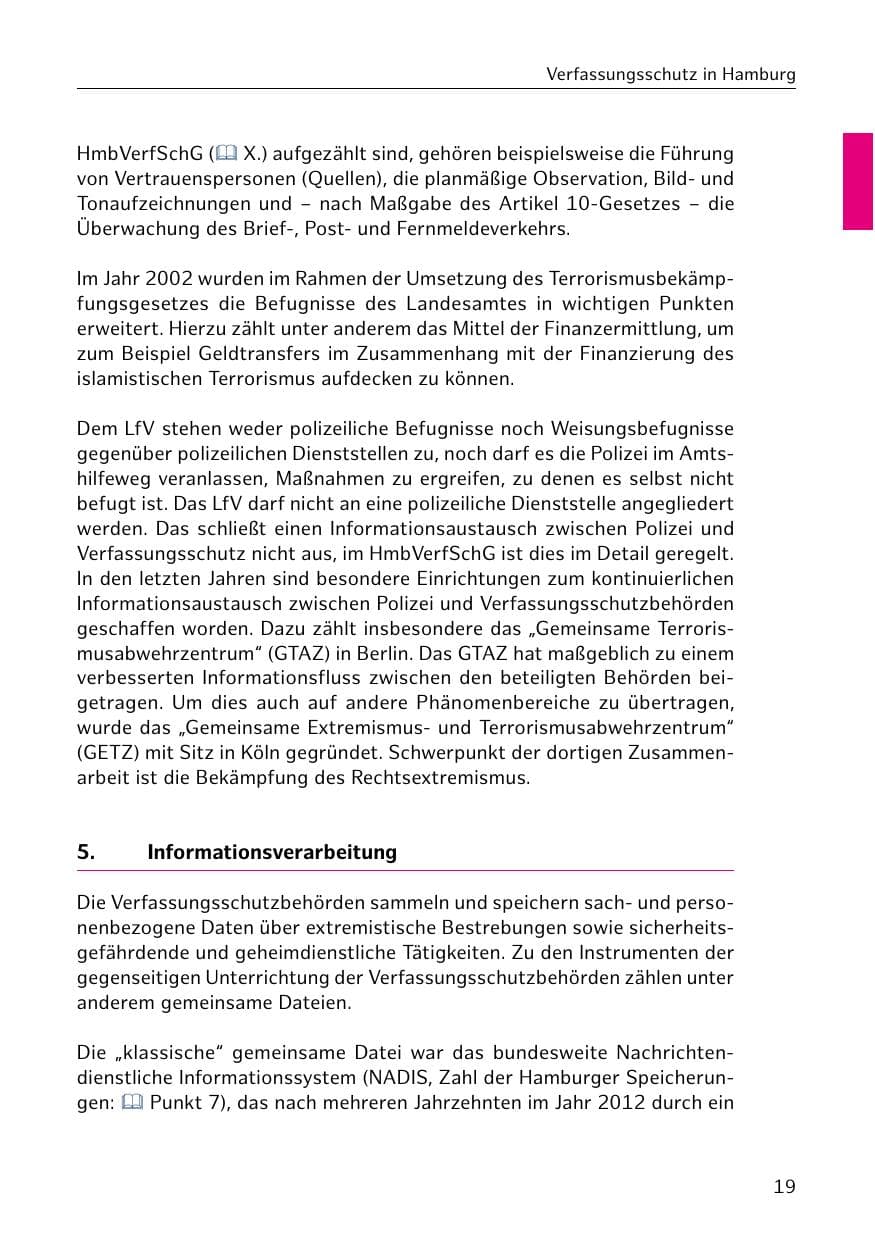 Seite 20 des Verfassungsschutzbericht 2018 Hamburg