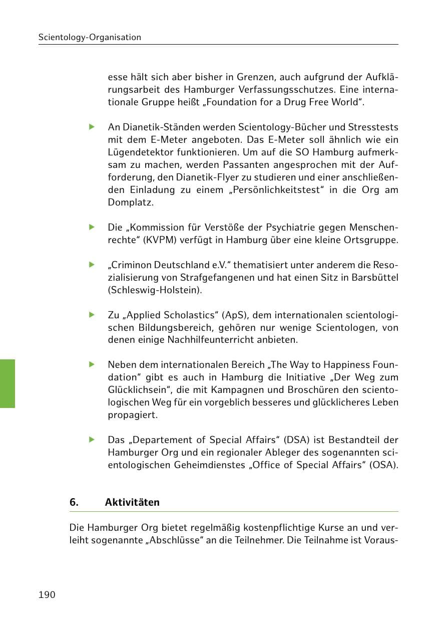 Seite 191 des Verfassungsschutzbericht 2018 Hamburg