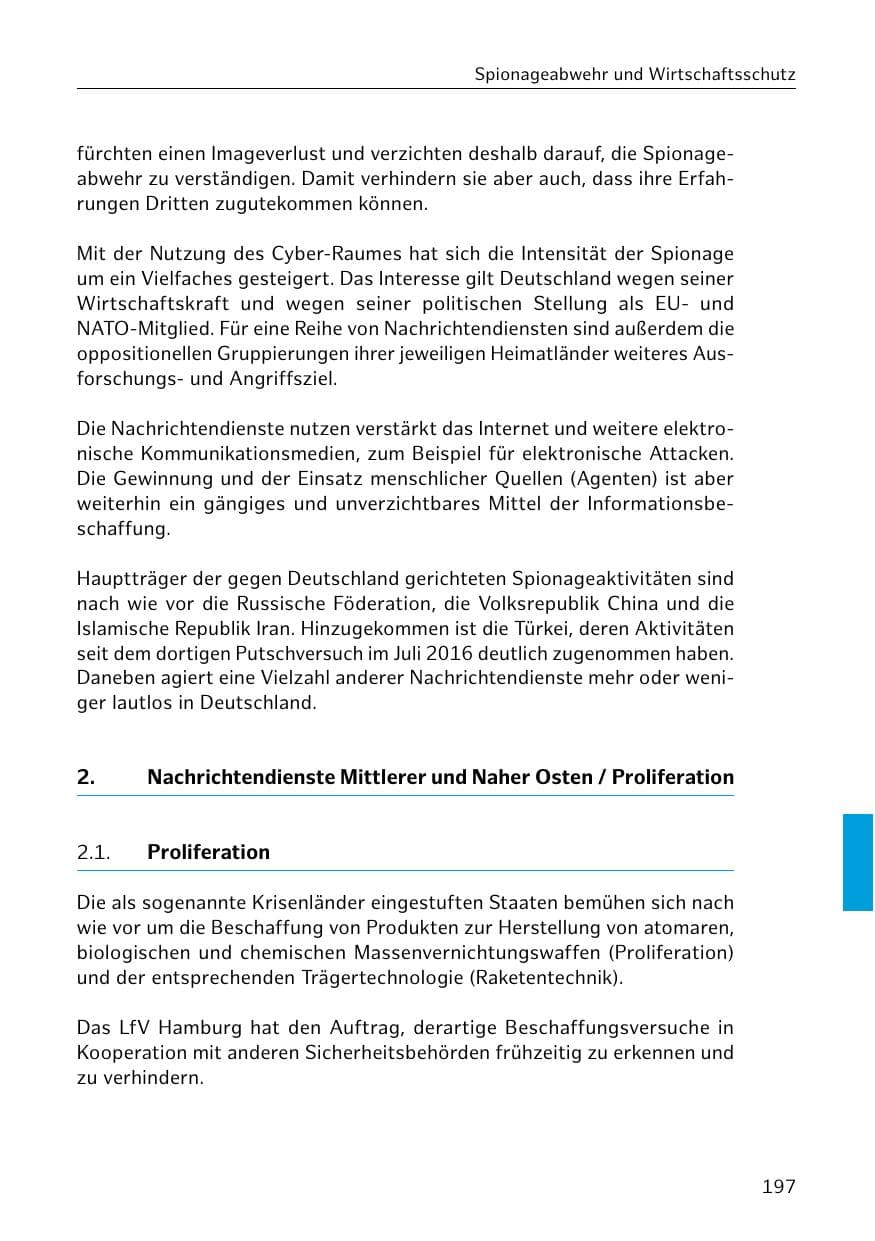 Seite 198 des Verfassungsschutzbericht 2018 Hamburg