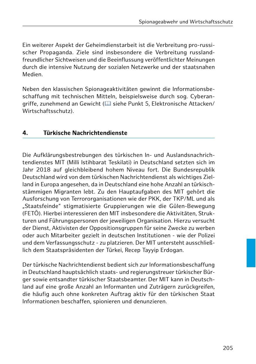 Seite 206 des Verfassungsschutzbericht 2018 Hamburg