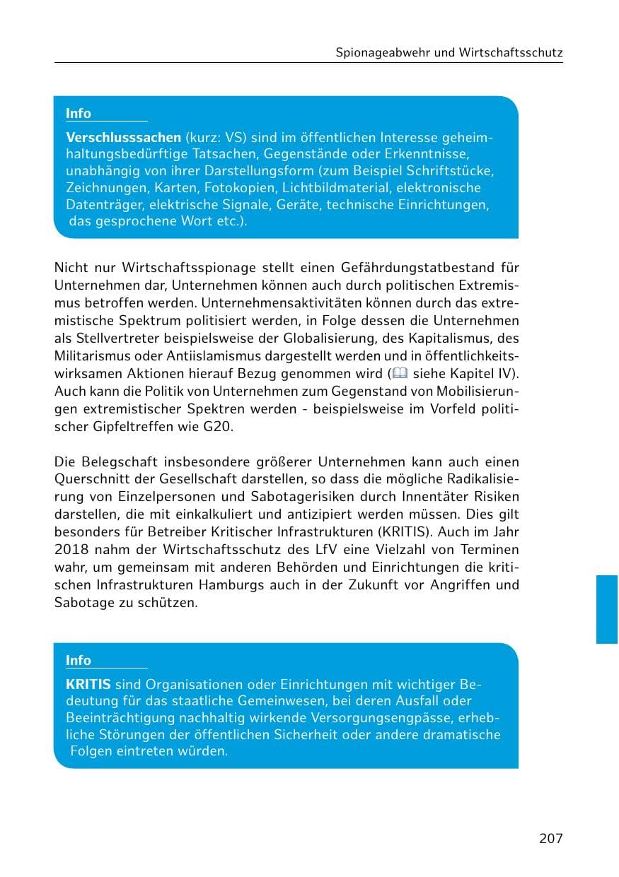 Seite 208 des Verfassungsschutzbericht 2018 Hamburg